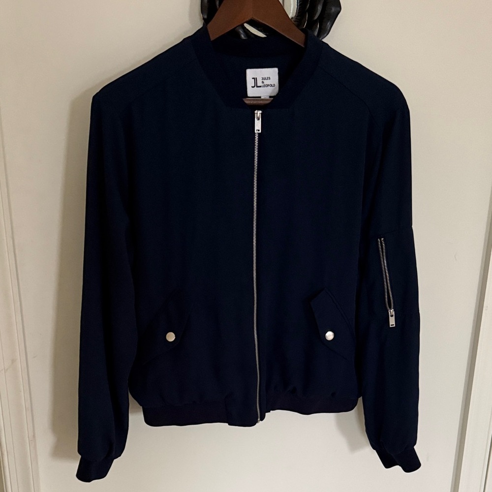 Jules &Leopold Navy Blue Bomber Jacket